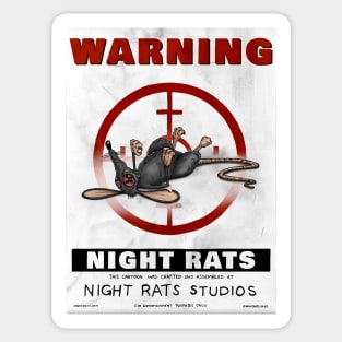 NIGHT RATS STUDIOS WARNING POSTER WHITE Sticker